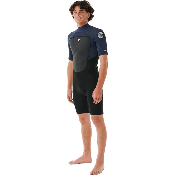 2024 Rip Curl Mens Omega 2mm Back Zip Shorty Wetsuit 11LMSP - Slate